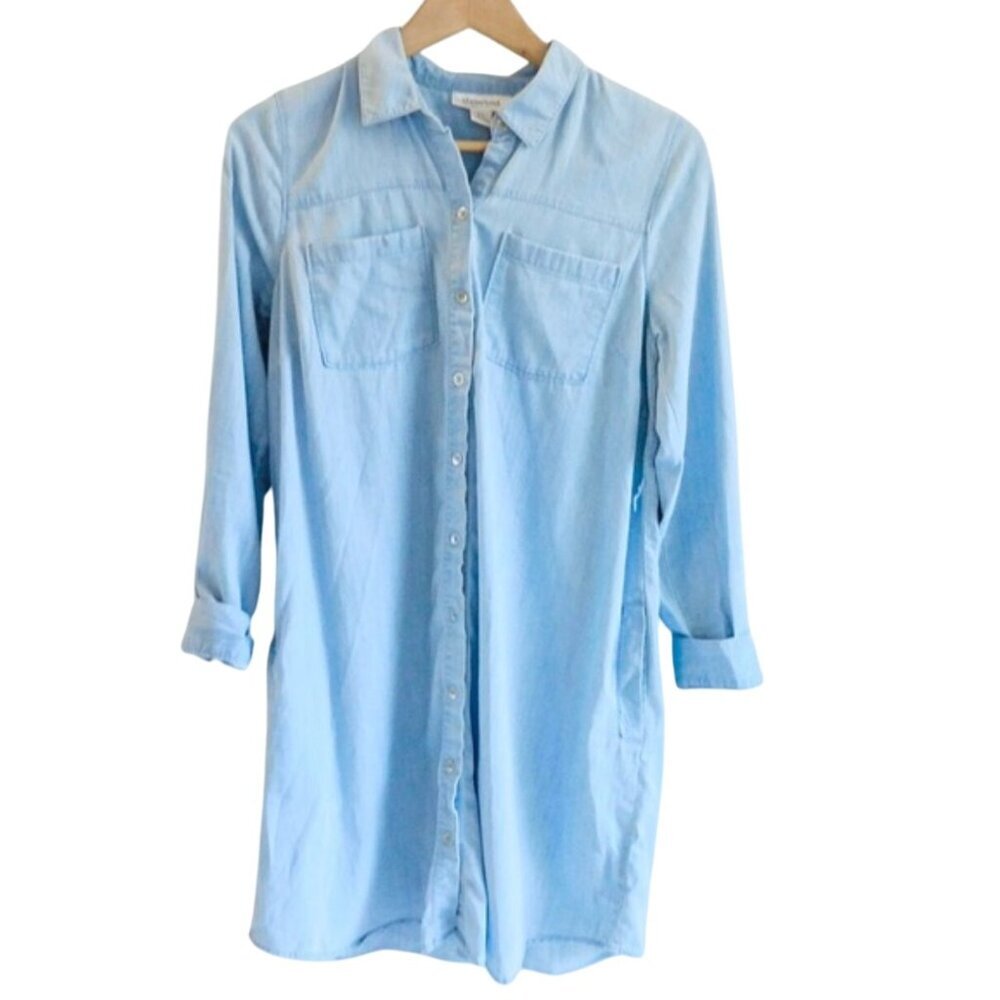 Motherhood Maternity Denim Shirt Dress Women's Size Small